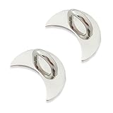 MINGTIANGH キーリングハンガー スマホチェーン チェーン パーツ 貼り付け スマホストラップ 金具 スマホ ケース 金属製 DIY フック金具 アクセサリー 携帯リング スマホケース用 (月型銀·2個)