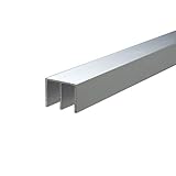 e-kanamono アルミ上レール 5mmハカマ用x3640mm(1820mm+1820mm) アルマイトシルバー