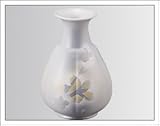 陶器 葵九谷焼 紋箔銀彩 花立(花瓶) 6号