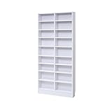 「MEMORIA 棚板が1cmピッチで可動する 薄型オープン幅81(FRM-0101-WH)」【JKP】ホワイト(#9897402) 本棚