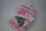 Plush Satin Trimmed Baby Blanket Pink/Gray by S.L. Home Fashions [並行輸入品]