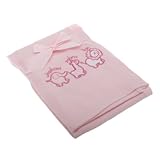 赤ちゃん・ベビー用 ゾウ・しまうま・ライオン スーパーソフト フリース毛布 フリースブランケット (75cm x 100cm) (ピンク)