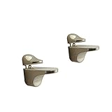 調節可能な木製/ガラスシェルフブラケット壁マウント、つや消しニッケル、2パック