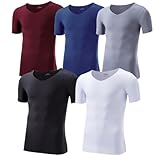 [AYISTELU] Tシャツ メンズ 半袖 インナーシャツ 5点セット 肌着 綿100% tシャツ 丸襟 プリント 無地 柔らかい 快適 防菌防臭 カジュアル トップス メンズ 服 春夏秋冬 に対応 (2XL, ミックスカラー)