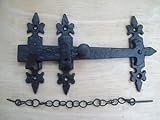IRONMONGERY WORLD Fleur De LysブラックアンティークIron CupboardゲートドアラッチLo。。。by ironmongery世界