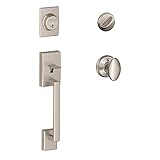 Century Single Cylinder Handleset and Siena Knob, Satin Nickel (F60 CEN 619 SIE) by Schlage Lock Com