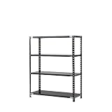 プラス AB 抗菌 スチールラック 耐荷重150kg/段 4段 幅121.2 奥行46.2 高さ150cm AB-15124-4 ブラック 698427