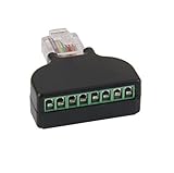 Perfk RJ45　オス　プラグ　→　AV 　8ピン　ネジ　端子　アダプタ　ブロック　コンバータ 　アダプタ