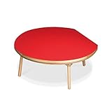 座卓 DADON 105cm 円型 幅105cm 奥行97cm 高さ39.5cm デコラレッド アッシュ 丸変型 ヒーターなし 座卓 ちゃぶ台 洋室 和室に合う 座卓 北欧風ジャパニーズデザイン リビングテーブル 和ジャパニーズモダン ロー