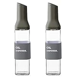 オイルボトル オイル差し 液だれしない 500ml ガラス 醤油差し 調味料ボトル 調味料入れ 液体 調味料ボトル おしゃれ 醤油差し 液だれしない (ダークグレー2本)