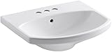 KOHLER K-2363-4-0 Cimarron Bathroom Sink Basin, White [並行輸入品]