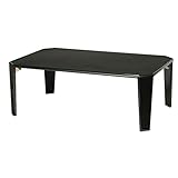 鏡面加工 テーブル ローテーブル 折り畳み式 幅90cm カラー：ブラック