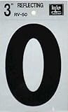 hy-ko rv-50 / O 3 "ブラックビニールself-stick反射文字O