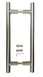 商用グレードドアハンドル/耐衝撃性/ Heavy Duty /ラダースタイル/ push-pullステンレススチール/ソリッド真鍮継手 – Brushed Satin Finish Iポリッシュクロー