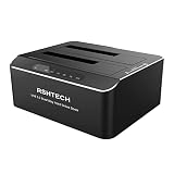 Hard Drive Docking Station RSHTECH USB 3.0 Aluminum Dual Bay Hard Drive Dock for 2.5" & 3.5" SATA HDD SSD with SD TF Card Reader and Offline Clone/Duplicator Function Support 16TB Tool-Free