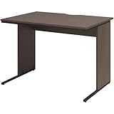オフィスコム オフィスデスク 平机 幅1000×奥行700×高さ700mm 配線スリット スチール脚 ワークデスク 事務机 ダークブラウン Z-LWD-1070-DKB