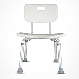 ERRU- シャワーチェア ノンスリップバスルームシャワースツール高齢者妊婦背もたれ付きシャワーシートチェア（42 * 44.7 * 72センチメートル）