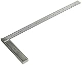 uxcell 角スクエア定規　ライトアングル両面スクエア定規　木工ツール　50cm シルバートーン　ステンレス製
