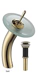Kraus KGW-1700-PU-10G-FR Single Lever Vessel Glass Waterfall Bathroom Faucet Gold with Frosted Glass