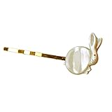 【縁起物】 ウサギ 夜光貝 ヘアピン