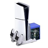Newzerol【2023年新登場！】PS5 Slim/PS5に対応アクセサリー Play*Station PS5 Slimゲーミング多機能ステーション 過充電防止 Dualsenseコントローラー用充電ドック 充電スタンド Play*station 5 Slim本体冷却スタンド 冷却機能搭載 ゲームカード収納 PS5に対応可能多機能クーリングブラケット