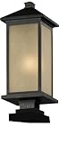 Z-Lite 548PHM-SQPM-ORB Vienna Outdoor Post Light with Oil Rubbed Bronze Finish and Glass Material by