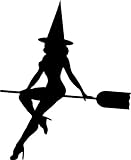 トップ販売デカール – 価格Reduced : Witch on Broom画像アート – キッズ女の子寝室 – サイズ：12インチx 18インチ – ビニール壁ステッカー – 22 Colors A