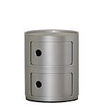 西秀家具店 コンポニビリ 2段 シルバー SV ミッドセンチュリー リプロダクト ラウンド ストレージ キャビネット アンナ・カステッリ・フェリーニ 北欧 ラック 収納 (501-131028-003)