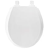 Bemis 570SLOW 000 Slow Close Lift Off Flip Cap Round Closed Front Toilet Seat, White by Bemis