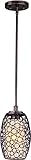 Maxim Lighting 91340DWUB Meridian 1-Light Mini Pendant, Umber Bronze Finish with Dusty White Glass [