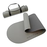 omniflow まあるい ヨガマット 丸ヨガマット 厚め 8mm TPE 滑り止め ストラップ付 軽量 大判 183cm トレーニングマット ヨガ ピラティス ジム ストレッチマット ピラティスマット