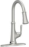 Premier 3558065 Creswell single-handleセンサープルダウンキッチン蛇口LEDライト付き、つや消しニッケル