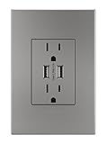 Legrand Adorne artrusb153 m4デュアルUSB、プラスサイズコンボコンセント、マグネシウム
