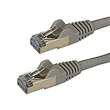 StarTech.com カテゴリ6A対応LANケーブル(0.5m/グレー) Cat6A STP(シールドツイストペア)ケーブル ツメ折れ防止カバー付き 6ASPAT50CMGR