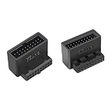 NFHK USB 3.0 20ピン オス-メス延長アダプター アップ&ダウンアングル90度オーバーモールド 1セット