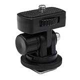 1/4インチネジ 山コールドシュー 1/4インチネジ三脚アダプター 三脚マウントアダプター クリップ 固定 360°回転 撮影補助ツール スマホホルダー 前後チルト 角度可変 カメラマウントアダプター アクセサリー