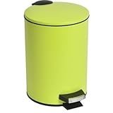 ラウンドメタルトイレステップゴミ箱Bathホーム3-liter / 0.8-gal-ソリッドカラー Under 5 Gallons グリーン 6525140