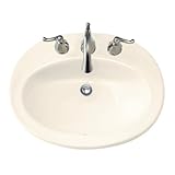 American Standard 0478.803.222 Piazza Self Rimming Front Overflow Countertop Sink with 8-Inch Center