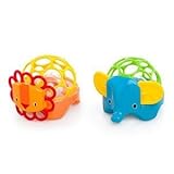 Oball Rollie Rattles Bundle - ORANGE LION & BLUE ELEPHANT 2 Supplied [並行輸入品]