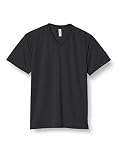 [グリマー] 半袖 メンズ 4.4オンス ドライ Vネック Tシャツ 00337-AVT ブラック S (日本サイズS相当)