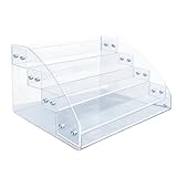 【kuronikuru】 アクリル ディスプレイ スタンド ひな壇 CDラック 缶バッジ 収納 31cm幅 [3段/4段/5段/6段/7段] フィギュア アクスタ 飾り棚 透明 組み立て式 展示用 什器 (4段)