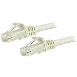 StarTech.com カテゴリー6 LANケーブル(Cat6) RJ45モールディングコネクタ(ツメ折れ防止カバー付き) 10m ホワイト N6PATC10MWH