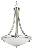 Yosemite Home Decor 98351-3SN Sequoia Pendant with Frosted Alabaster Shade, 3-Light, Satin Nickel [並