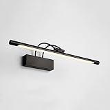 LEDミラーライト、洗面器トイレ、調節可能ベース、防水、防錆、黒12W55cm（21.7 "） ( Color : Warm light )