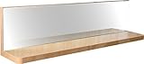 壁掛け棚 ミラー付き エルシェルフ2 鏡面木目シリーズ 石膏ボード専用取り付け金具付き 幅60cmX奥行13cm(クリアナット)
