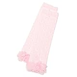 フリルつき花柄ベビーレッグウォーマー ライト ピンク F