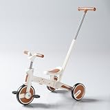 Gorocking 三輪車 折りたたみ 一台四役 4in1 押し棒付き 組み立て不要 対象年齢1.5～5歳 (ホワイトホシゾラ)