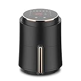 新しい空気フライヤー、1230Wハイパワー家庭用電気フライヤー、1.5Lミニオーブン、黒、レシピ、健康調理器具フードオーブン