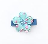 Baby Deer Clips　ヘアクリップ for ベビー　ビンテージフラワー (ブルー)