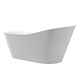 ARGES 5.9 Ft。センターDrain自立浴槽で光沢ホワイト